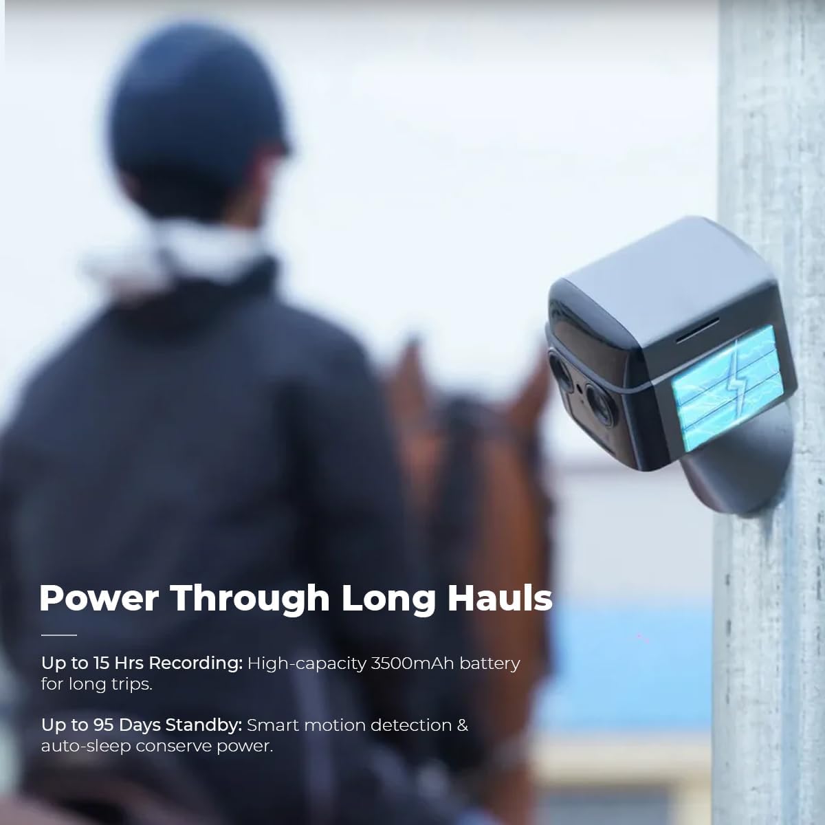 NomadEye Wireless Horse Trailer Camera – 4K Live Video & 2-Way Audio – WiFi Connect – Magnetic Mount – 15Hrs Recording – Night Vision – iOS & Android App (2 Pack)