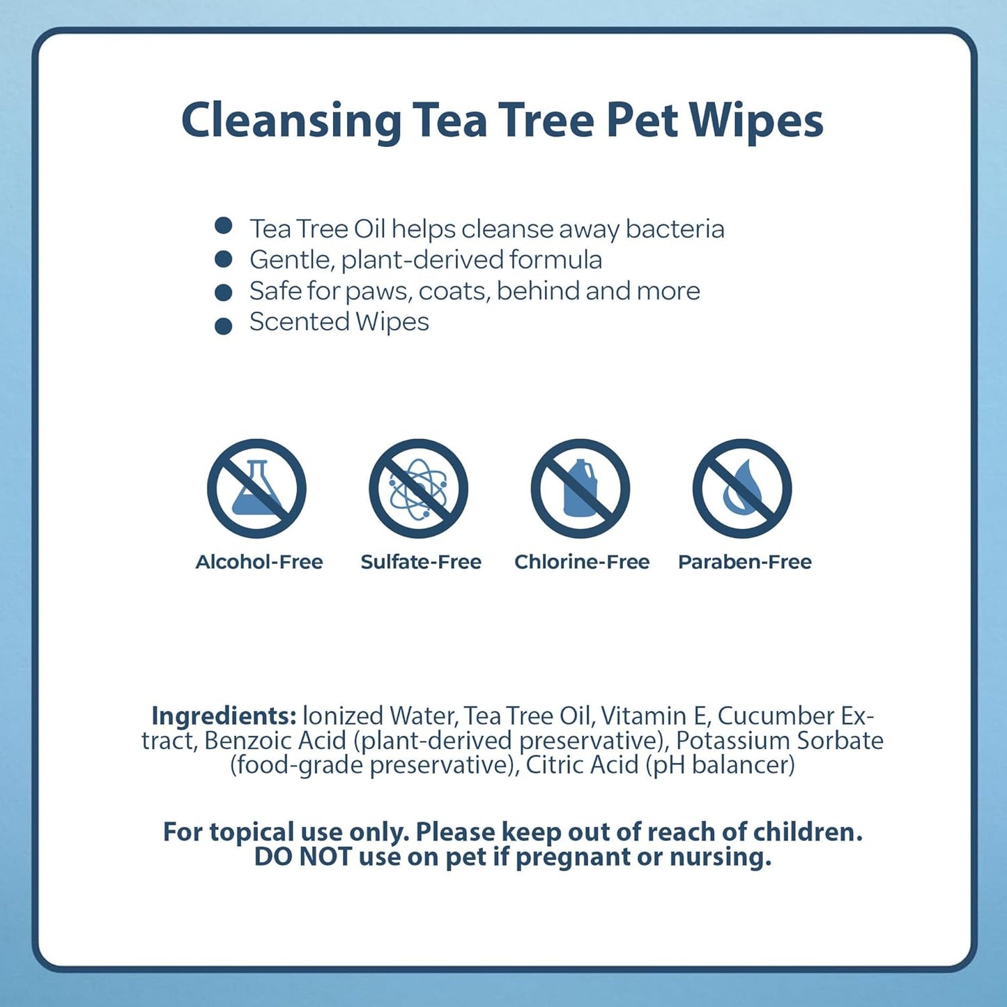Best Pet Supplies Pet Wipes for Dogs - Dog Wipes Cleaning Deodorizing, for Coats, Ears, Paws - Cleansing Tea Tree, 100 Count