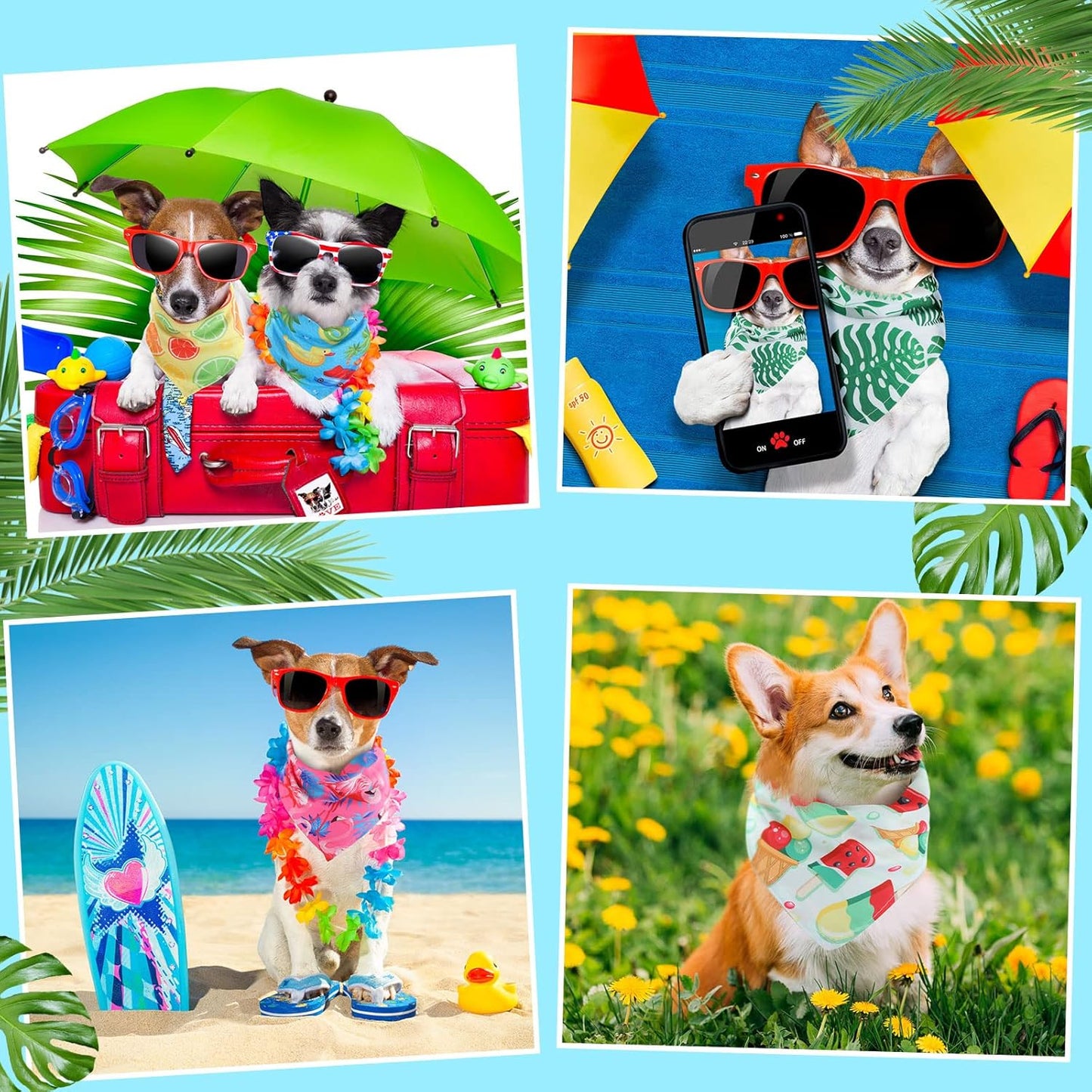 Chunful 100 Pieces Dog Bandanas Bulk Summer Pet Bandanas Pack Triangle Scarf Bib Kerchief Set for Small Large Dog Costume Accessories Decoration(25.6 x 17.7 x 17.7,Fruit)