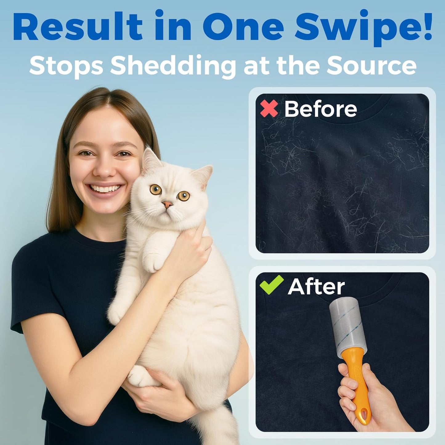 PetLovers Extra Sticky Lint Roller Mega Value Set 450 Sheets for Pet Hair Removal and Clothes, Dog and Cat Lint Remover 5 Pack Orange